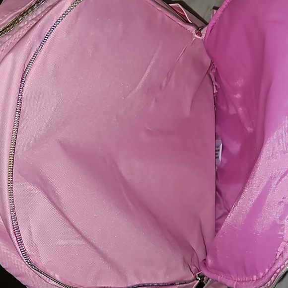 Kids Pastels Pink Blue Yellow Peace Sign Hand Hearts Laptop Sleeve Backpack Bag - Picture 5 of 9